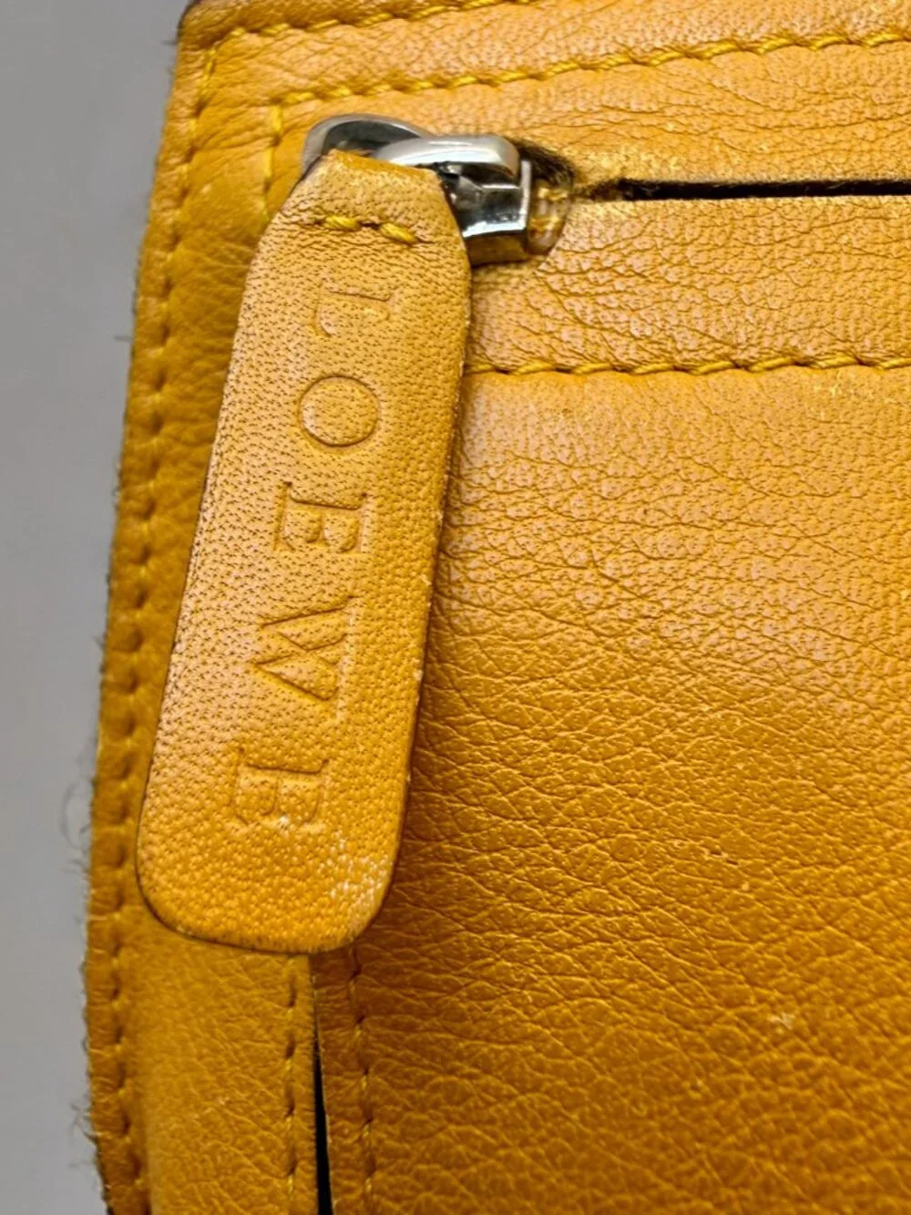 Loewe Yellow Leather Zip Coin Pouch